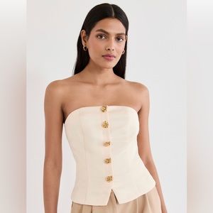 Endless Rose strapless button accent top